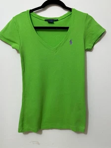 Ralph Lauren Sport Womens T Shirt Size S (8) Green V Neck (1221) - Picture 1 of 6
