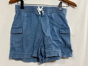 Wonder Nation Girls Pull-On Shorts Side pockets Linen Blue Chambray U pick size - Picture 1 of 2