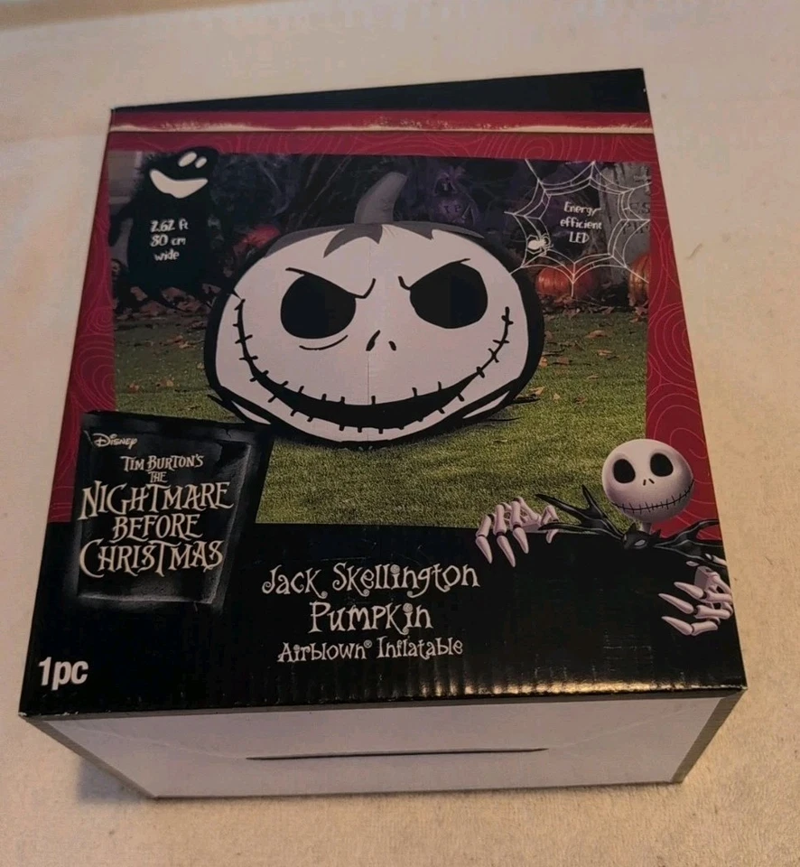 Pesadilla antes de Navidad Jack Skellington Calabaza Inflable Airblow TOTALMENTE NUEVO Foto 1 de 1