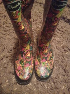 K Komforme Women Multicolor Non-slip Sole Waterproof Rain Boots Size 8 NEW - Picture 1 of 3