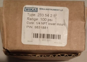 WIKA Type 233.54 63mm 100 psi 1/4 NPT lower mount 9831881 - Picture 1 of 3