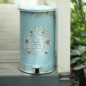 Blue Trash Can 4.5 Gallon Retro Kitchen Trash Can with Lid and Pedal round Touch - Picture 1 of 6