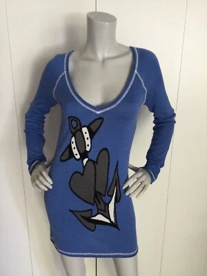 Ed Hardy by Christian Audigier Harts Blue Dress Size M - image 1 of 4