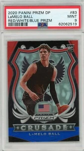 Panini Prizm Draft Picks Crusade 2020 rojo blanco azul bola LaMelo #83 - PSA 9 - Imagen 1 de 2