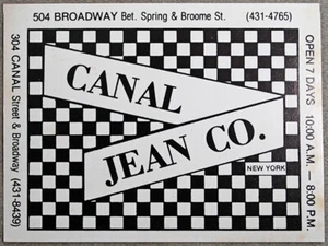 Biglietto da visita vintage originale Canal Jean Co. NYC New York City - Foto 1 di 2