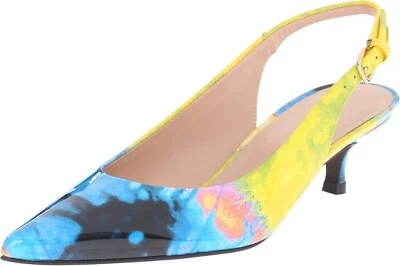 Stuart Weitzman Pocosling Gatito Tacón Eslinga Trasera en Sol Paintball Charol Foto 1 de 4