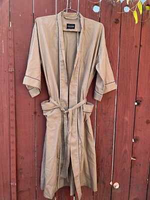 Bata de baño vintage años 60 70 After Hours By Diplomat marrón tostado a rayas hombres mod EE. UU. Foto 1 de 4