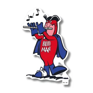Budweiser Bud Man Flute Player Sticker - Picture 1 of 2