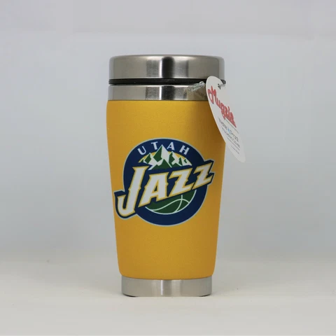 Utah Jazz Mugzie NBA 16oz Travel Tumbler Coffee Mug Cup Cover