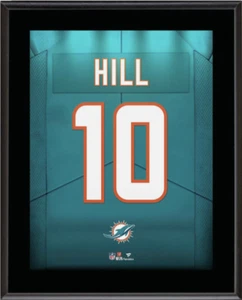 Tyreek Hill Dolphins 10.5" x 13" Jersey Style Number 10 Sublimated Plaque - Picture 1 of 1