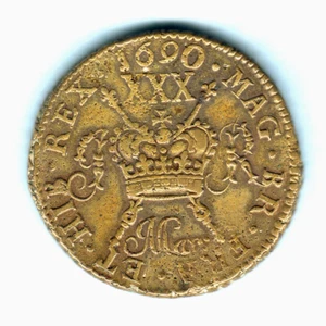 Ireland - Gunmoney. 1690 Mar: - James 11, Halfcrown.. Large size.. gVF - Imagen 1 de 2
