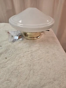 ANTIKE VINTAGE RUNDE METALL MESSING UNTERPUTZ DECKENLEUCHTE Fliegende Untertasse Schirm - Bild 1 von 3