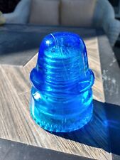 Electric Blue Glass Insulator H. G. Co Vintage