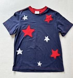 Hanna Andersson 4th of July Star Cutout Tee, size 150 but runs like a 140, GUC - Picture 1 of 2