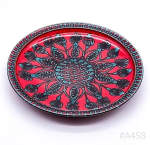 Plato de pared de cerámica vintage plato con esmalte | hecho a mano rojo Ø 29 cm - Imagen 1 de 18