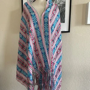 Traditional Mexican rebozo Mexican shawl,fringed wrap 75" x 29 1/2"  fringe 7" - Picture 1 of 5