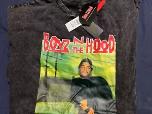 Boyz N Hood Real Baby ๐ถ acid wash black T-Shirt Size Medium NEW - Picture 1 of 5