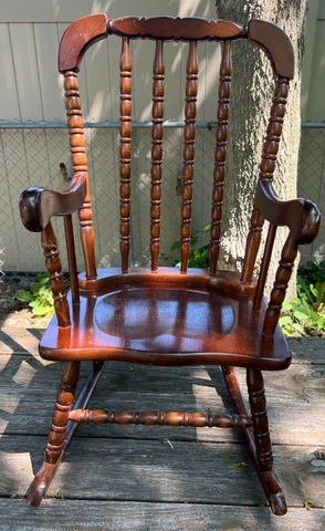 Vintage (1986) Wooden Jenny Lind Child Rocker/Rocking Chair H-100 Cover
