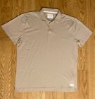 Hollister Relaxed Fit Men Size Large Beige Short Sleeve Golf Polo Shirt