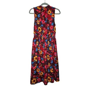 ModCloth M Floral Midi Dress High Neck Sleeveless Twee Flowy Cottage Flutter - Picture 1 of 4