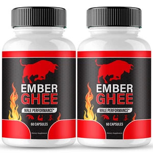 (2 Pack) Ember Ghee Ed Pills for Men, EmberGhee Advanced Male Health Capsules - Picture 1 of 3