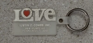 Vintage "AUSTIN O COMBS INC "LOVE"" Keychain Daytona Beach FL Real Estate CLOSED - Picture 1 of 2