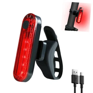 LED Bike Tail Light MTB Bicycle Rear Cycling Warning Waterproof USB Rechargeable - Picture 1 of 14