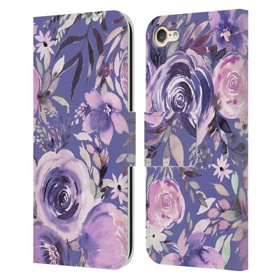 OFFICIAL NINOLA LILAC FLORAL LEATHER BOOK WALLET CASE FOR APPLE iPOD TOUCH MP3 - Image 1 of 4
