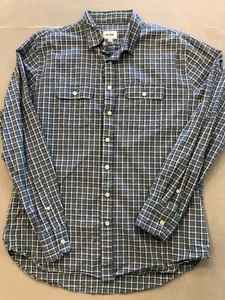 Elk Head Shirt Men's Large Blue Plaid Long Sleeve Casual Button Up - Picture 1 of 5