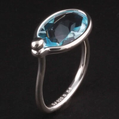 Anel de esterlina Georg Jensen com topázio # 628B, prata. Savannah V. Torun. NOVO! - Imagem 1 de 4