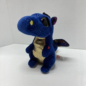 TY Beanie Boos SAFFIRE der DRACHE 6 Zoll Sitzsack Stofftier Spielzeug 2017 - Bild 1 von 8