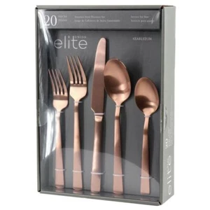 Gibson Elite Earlston 20 Piece Stainless Steel Flatware Set in Bronze - Picture 1 of 1