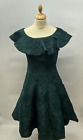 Coast Grace High Low Jacquard Dress Kingfisher Size 8 Emerald Green          B11
