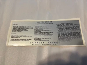Evinrude Vintage Outboard Motor Decal Kit 35 HP - Inside Cover Instructions - Bild 1 von 2