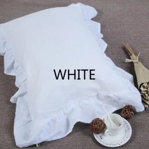 100% Pure Linen Pillow Cover Pillowcases French Flax Organic Natural White - Picture 1 of 14