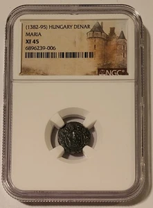 NGC Hungary Maria (1382-95) Silver Denar XF45 - Picture 1 of 4