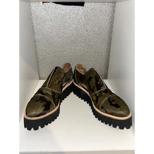 ALL BLACK Cutout Cowman Camouflage Festival Goth Plateau Kalbshaar Lug Slipper - Bild 1 von 10