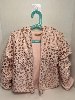 Chaqueta rosa con estampado de leopardo Penelope Mack para niñas con cierre de cremallera talla 6 Foto 1 de 4