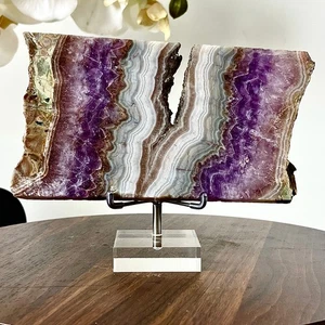 1.29LB  Natural Amethyst Agate Crystal Hand cut Piece Specimen Healing - Picture 1 of 13