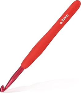 6mm Crochet Hook, Supers Smooth 6 mm Ergonomic Hooks for 6mm-J, Red - Picture 1 of 7