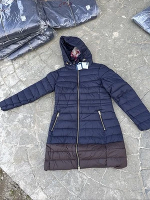 Joules Heathcote Navy Long Puffer Coat Size 8 Rrp £99.95 — 第 1/2 张图片