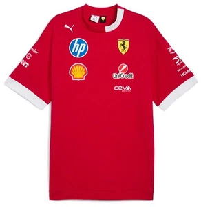 Scuderia Ferrari F1 Men's 2025 Driver's Oversized T-shirt - Dark Cherr - Picture 1 of 3