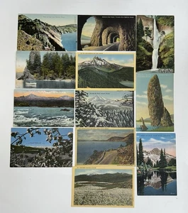 Lot von 12 Vintage Oregon State Landschaft Postkarten Leinen & handkoloriert - Bild 1 von 9