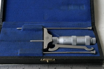 TESA depth micrometer 2" base 0"-2" in case - Image 1 of 4