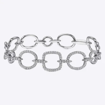 Diamond Women Bracelet 18k White Gold Lab Grown Round Cut 1.75 Carat - Image 1 of 4