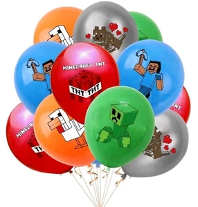 Minecraft Birthday Balloons 12" - Set of 10 Party Supplies Latex My World Pixels - Picture 1 of 3