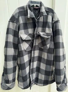 Dickies Jacket Black/Gray Button Plaid Pocket Mens Size XXL 2XL Gray Long Sleeve - Picture 1 of 9