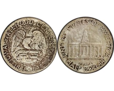 Toned 1946 Iowa Commemorative Half Dollar MS-66 PCGS - Image 1 of 4