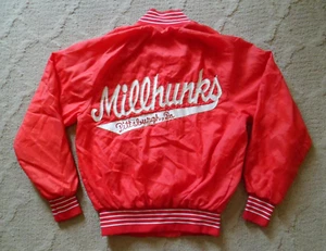 Vtg Millhunks Pittsburgh Pa Satin Jacket Mens Small Red Made USA WEAR/TEAR - Picture 1 of 12