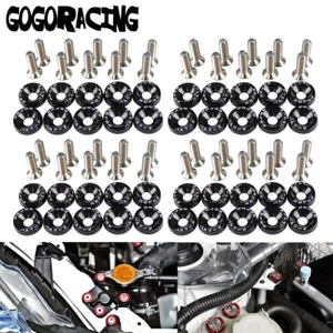 40 x JDM Billet Aluminum Fender Bumper Washer Bolt Engine Bay Dress Up Kit Black - Picture 1 of 7
